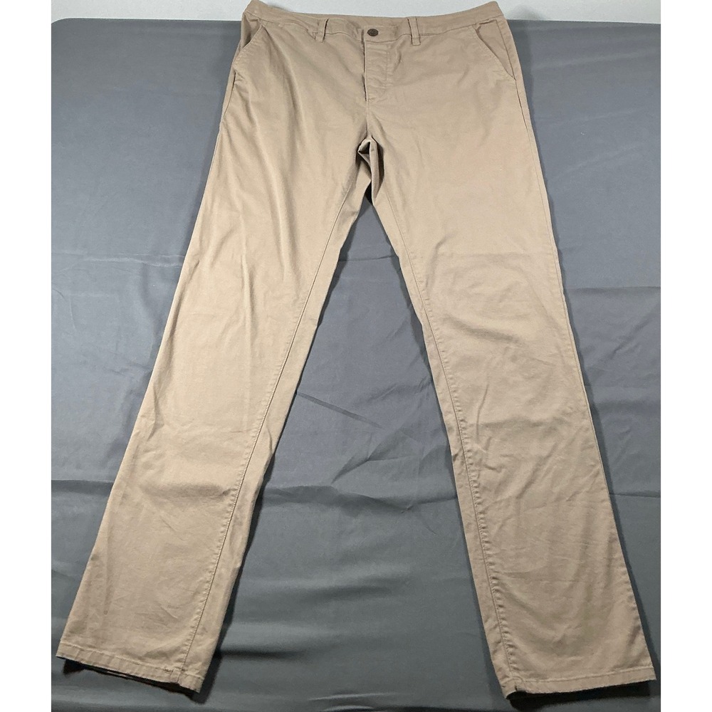 ASOS Mens Chino Pants Tan Khaki Straight Leg Stretch Cotton 36x36 06174855